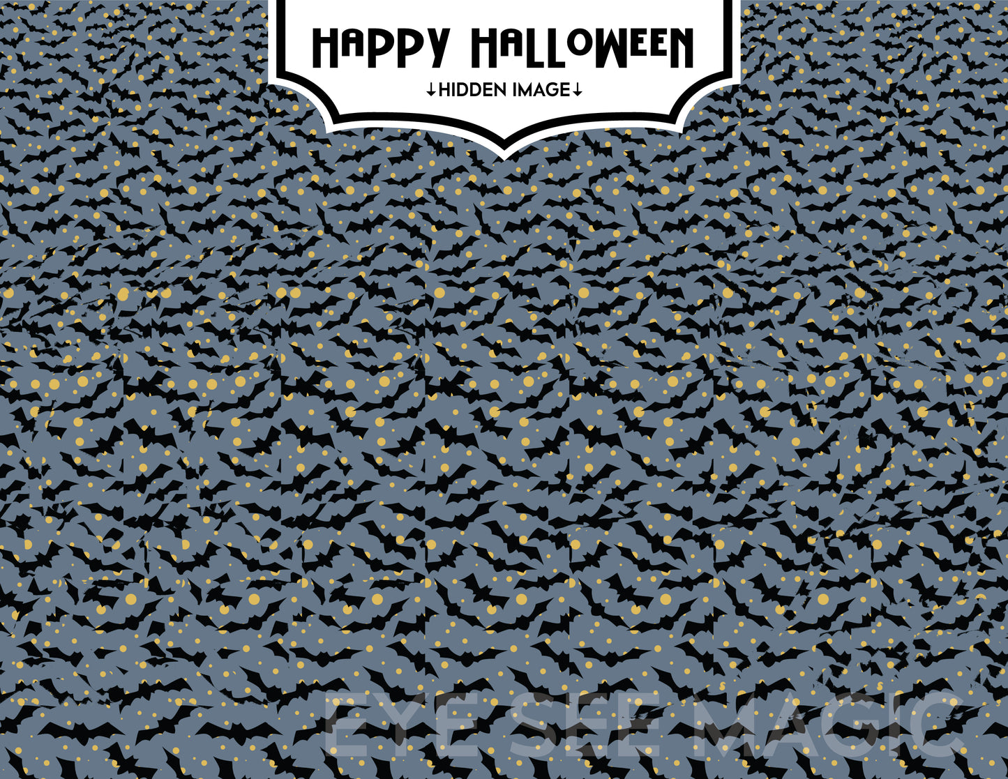 Bats Halloween Card with Hidden Image