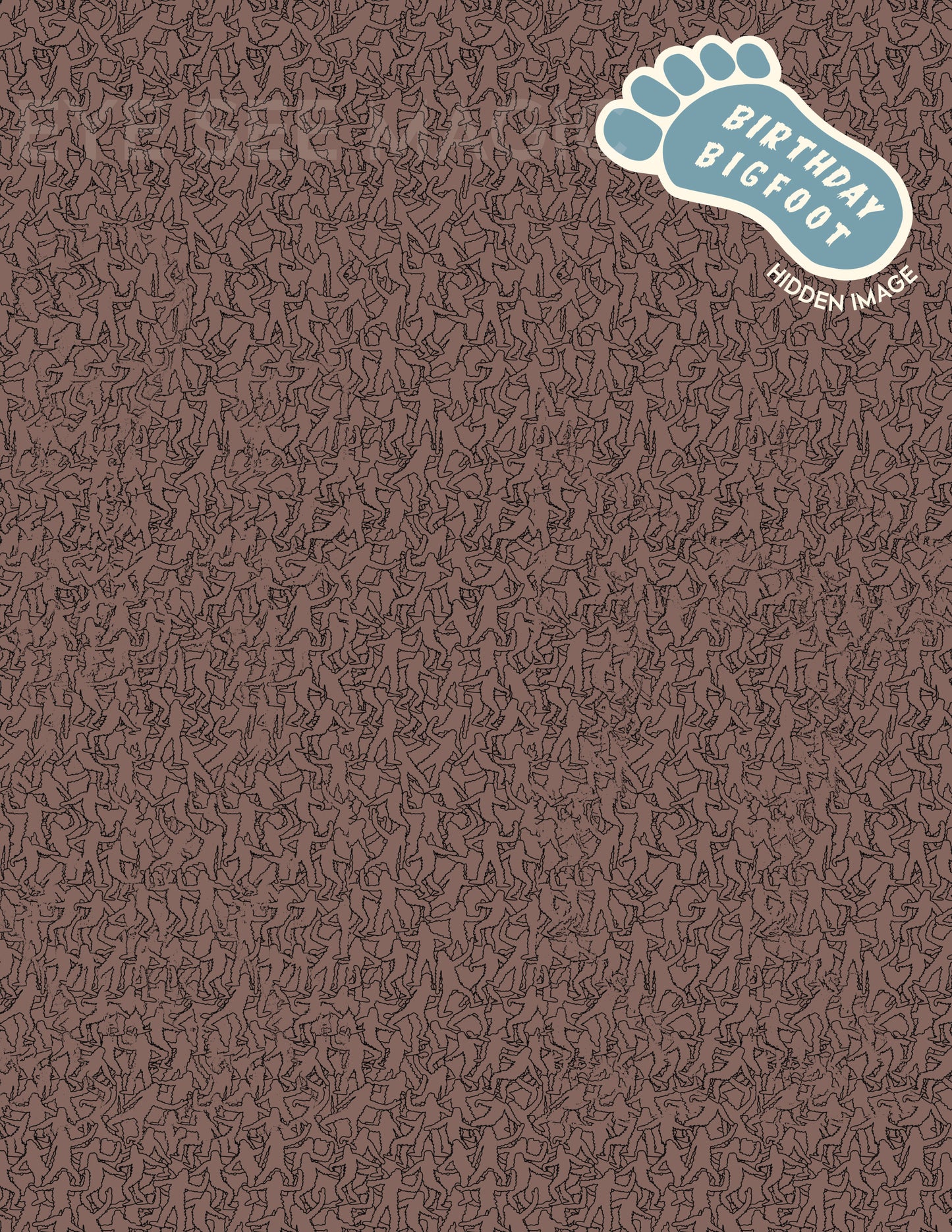 Birthday Bigfoot Card, Hidden Image