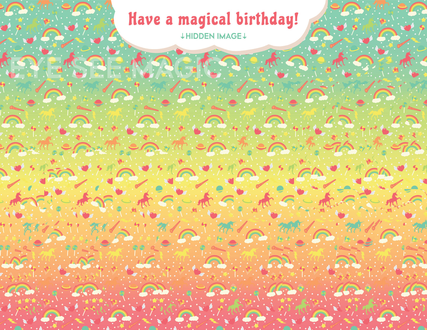 Hidden Image Unicorn Birthday Card