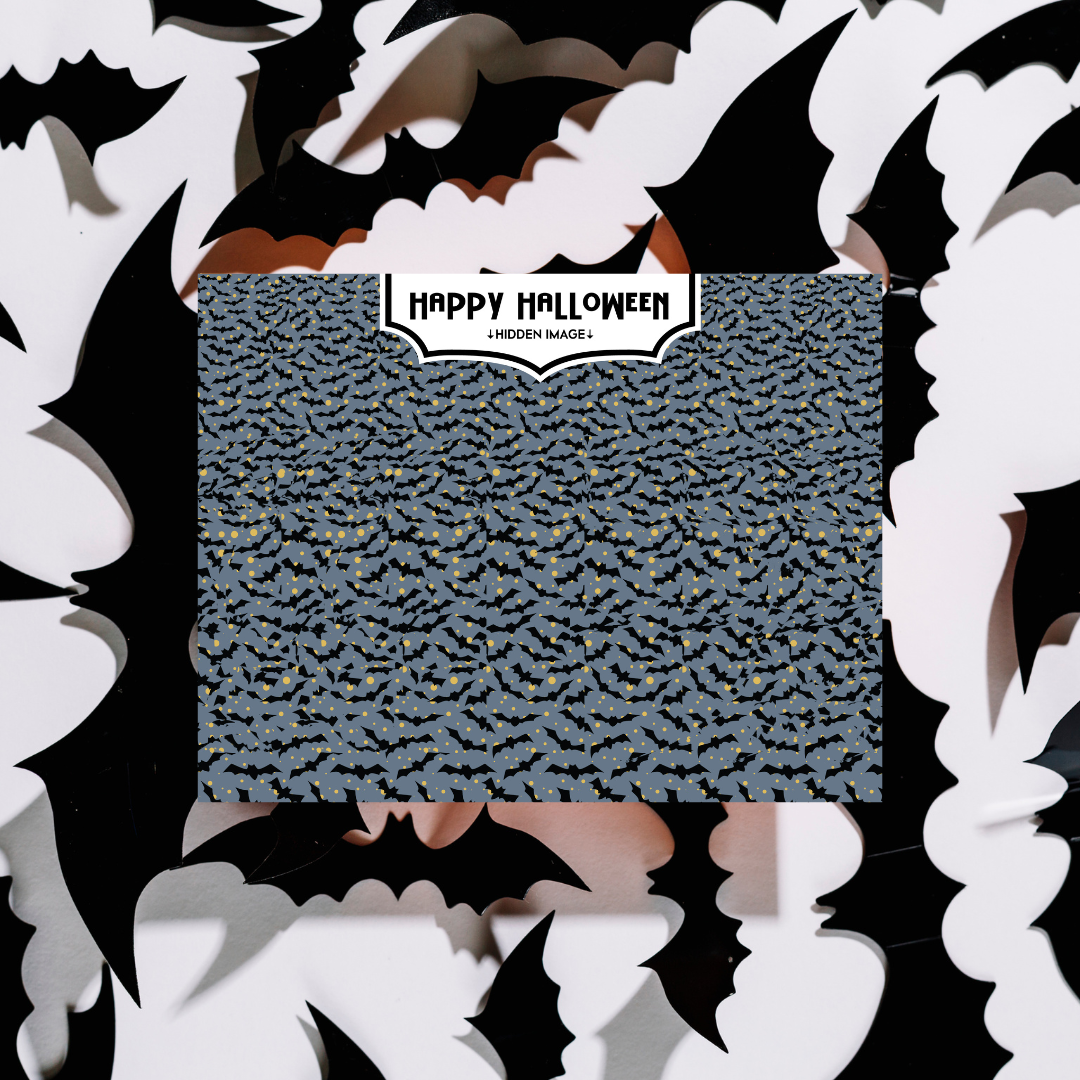 Bats Halloween Card with Hidden Image