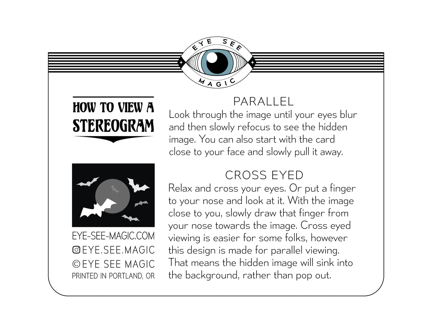 Bats Halloween Card with Hidden Image