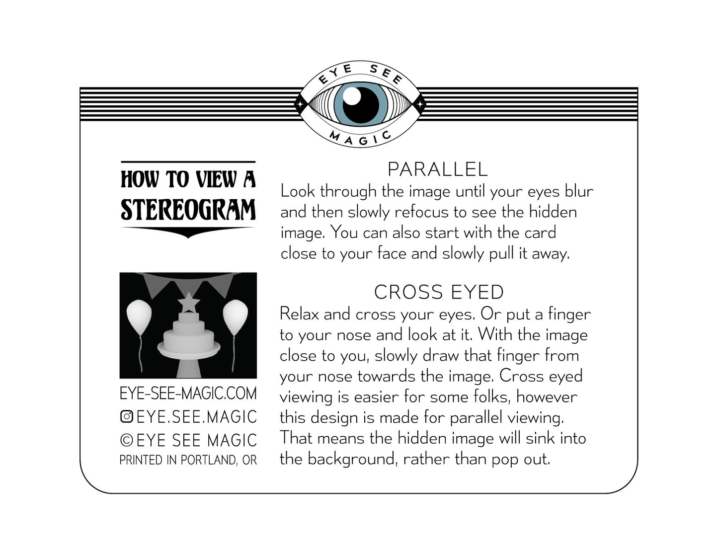 3D Birthday Celebration Card, Optical Illusion