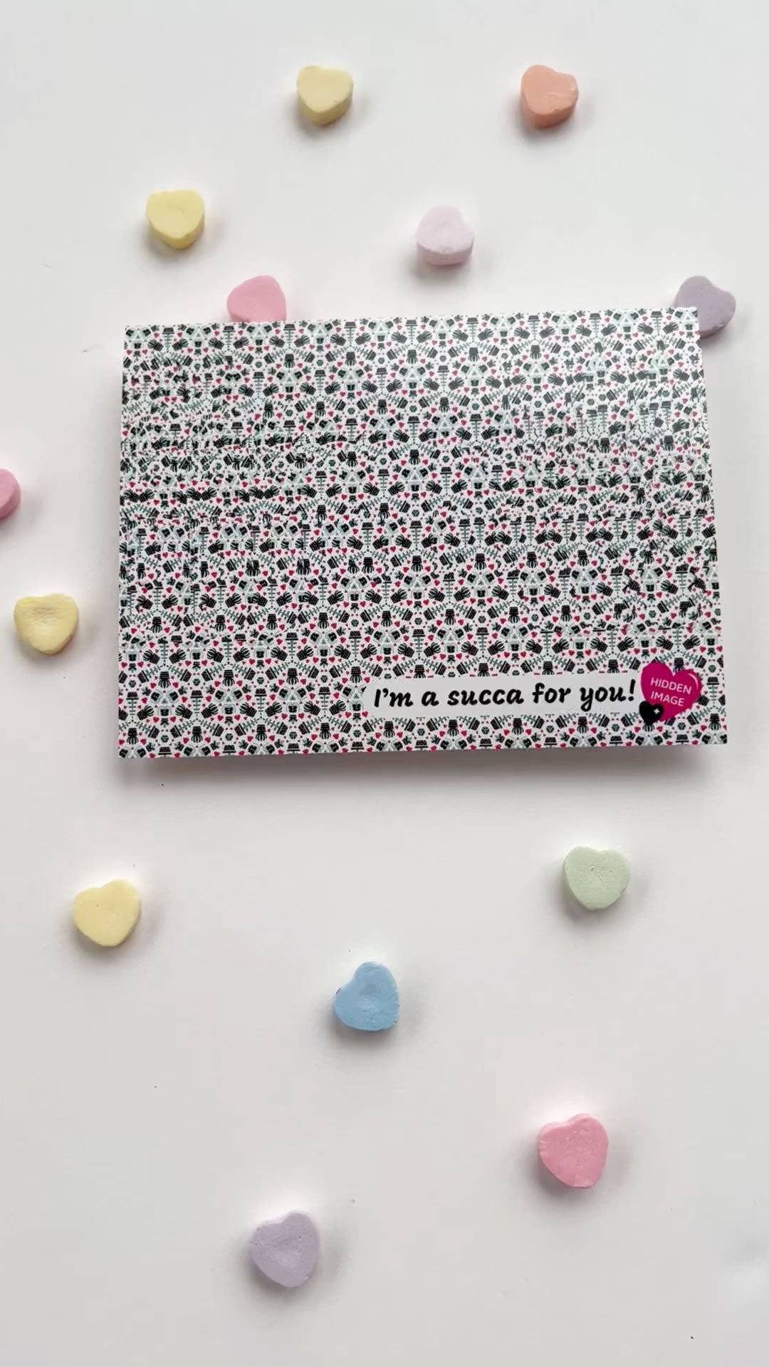 Succulent Valentine with Hidden Image