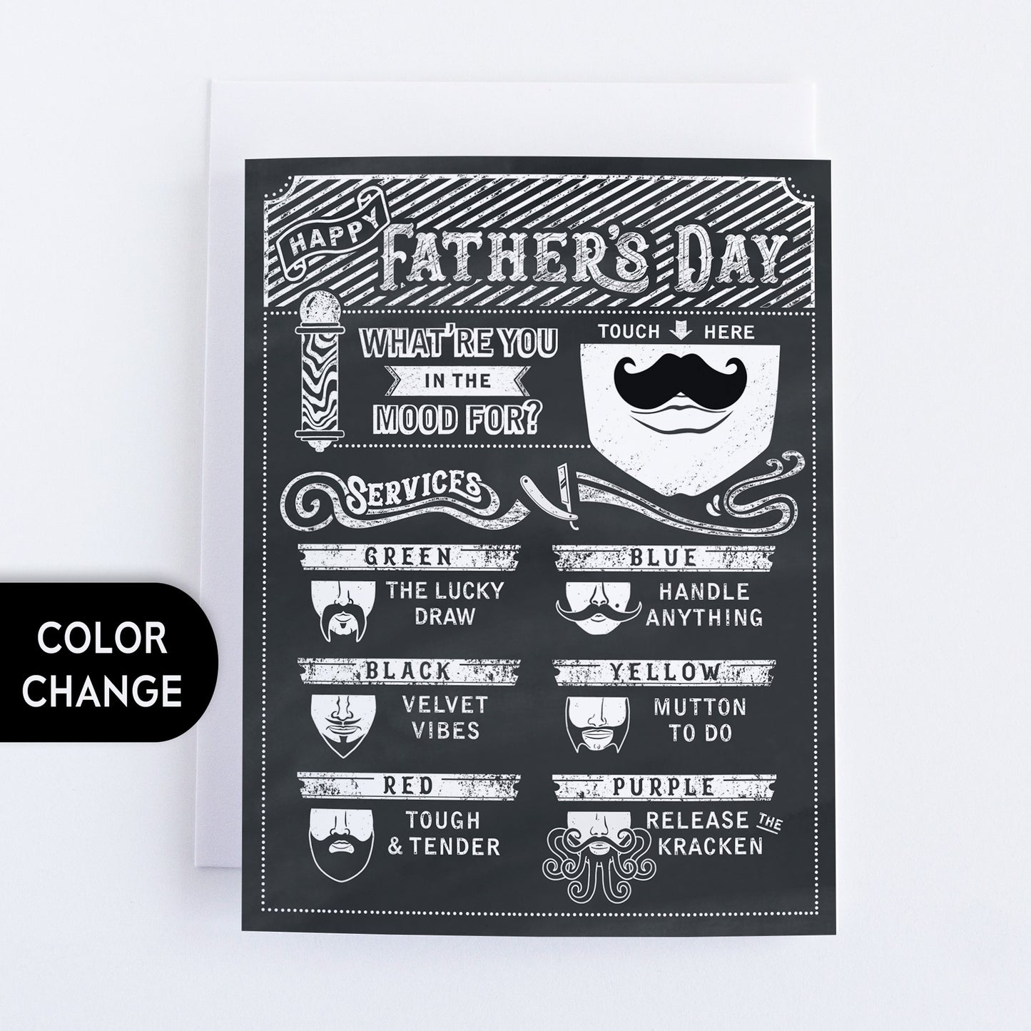 Father's Day Color Changing Mustache Card