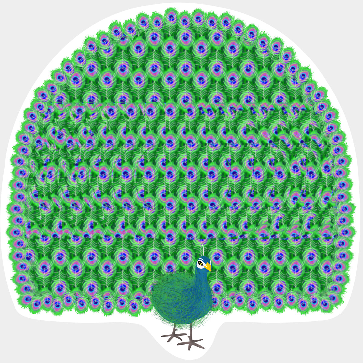 Peacock stereogram sticker