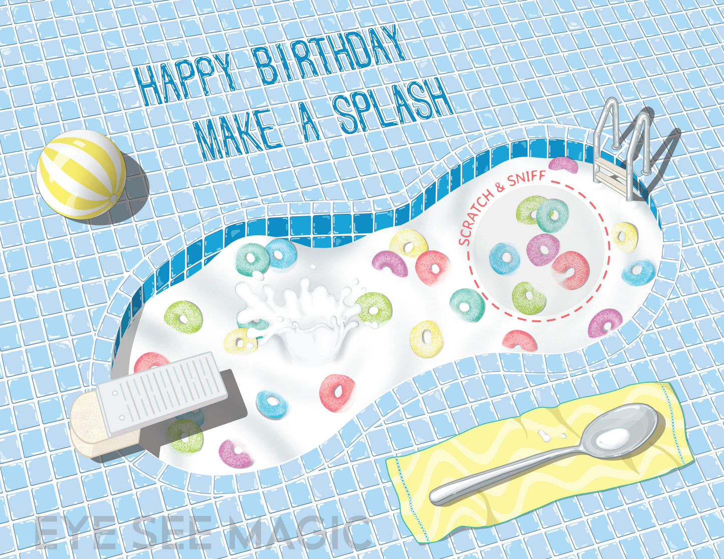 Fruit Rings Cereal Scratch and Sniff Birthday Card