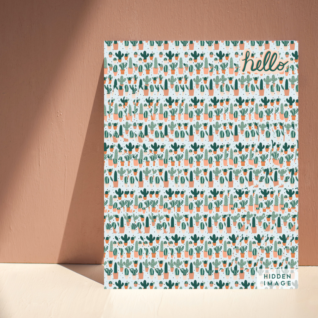 Cactus Greeting Card, Hidden Image