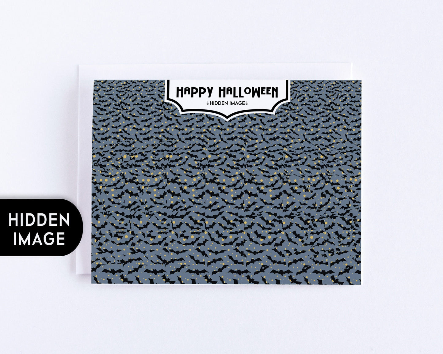 Bats Halloween Card with Hidden Image