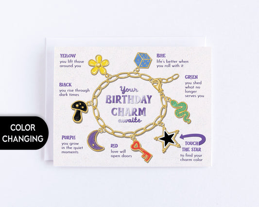 Color Changing Birthday Charm Bracelet Card