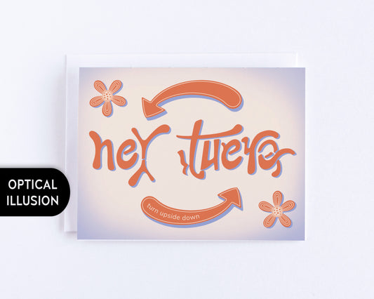Hey There Thank You Ambigram Card